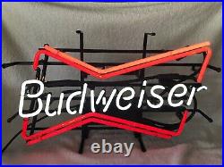 Vintage 1998 BUDWEISER Beer Double Bow Tie Neon Bar Advertising Sign Light