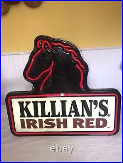 Vintage 2000 Killians Irish Red Light Up Sign Neon Bar Advertising Beer Horse