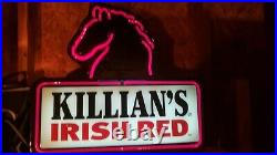 Vintage 2000 Killians Irish Red Light Up Sign Neon Bar Advertising Beer Horse