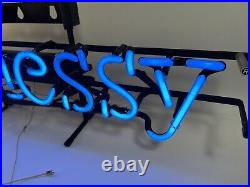 Vintage 2001 HENNESSY Logo Neon Sign Blue neon 27.5x6 WithStand Evertron 226H