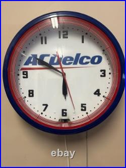 Vintage 20 AC Delco Neon Electric Shop Clock