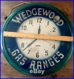 Vintage 21 Neon Advertising Clock Wedgewood Gas Ranges Neolite Oakland Ca