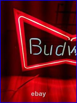 Vintage 29 Anheuser Busch BUDWEISER Beer Bow Tie Neon Bar Advertising Sign USA