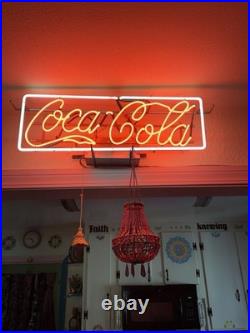 Vintage 30 inch Coca-Cola Neon sign without the word drink. In Family 50 Yrs