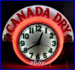 Vintage 50's Electric Neon Clock Company of Cleveland (Canada Dry) Original VGC