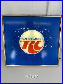 Vintage 60's-70's RC COLA Royal Crown Soda Lighted Sign Neon Product Co. Works
