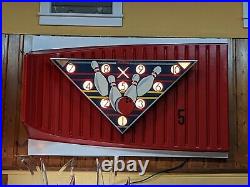 Vintage 60's AMF Magic Triangle BOWLING ALLEY Lighted Pin NEON Painted Sign 66
