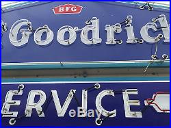 Vintage 8 foot BF Goodrich porcelain neon sign with neon service arrow