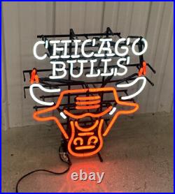 Vintage 90s Jordan Era Chicago Bulls Neon Sign actown electrocoil inc, USA