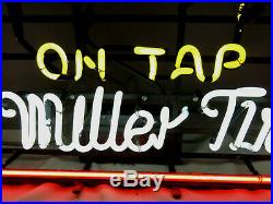 Vintage 90s On Tap to Miller Time Bar Man Cave Neon Sign Franceformer