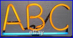 Vintage ABC Washers Ironers Neon Advertising Sign / Gas Oil / Soda / Store