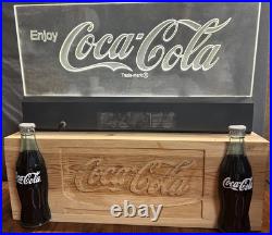 Vintage Acrylic Edgelight Coca-Cola Free Standing Light Up Sign Advertising