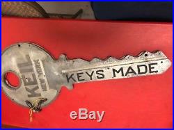 Vintage Advertising Keys Made Sign 27. Aluminum With Neon By Kiel New York