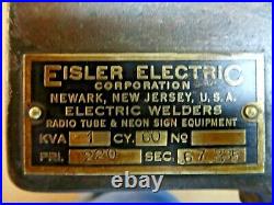 Vintage Antique BUTT WELDER EISLER ELECTRIC CORP Radio Tube Neon Sign