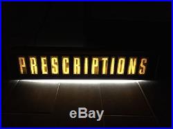 Vintage Antique Neon Products Inc. Lighted Drug Store Prescriptions Sign