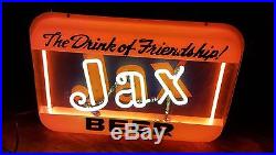 Vintage Antique Old 1930's 40's JAX BEER Jacksonville Florida FL Fla NEON SIGN