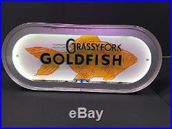 Vintage Aquarium Grassyfork Goldfish Neon Advertisng Sign Only Seen 2 n 40 Years