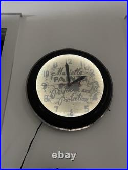 Vintage Art Deco Advertising Clock 23 Marietta Paints Atlanta Antique Neon Adv