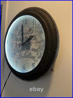 Vintage Art Deco Advertising Clock 23 Marietta Paints Atlanta Antique Neon Adv