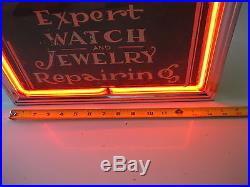 Vintage Art Deco Neon Watch Repair Sign