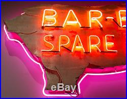 Vintage BBQ Spare Ribs Pig Neon Sign