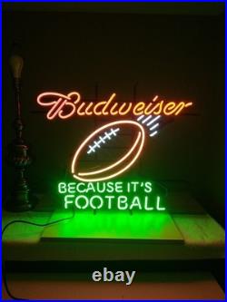 Vintage BUDWEISER Neon Sign Because It's Football Red/Green/White Display Lamp Vintage BUDWEISER Neon Sign Because It's Football Red/Green/White Display Lamp