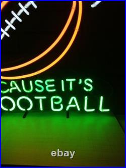 Vintage BUDWEISER Neon Sign Because It's Football Red/Green/White Display Lamp Vintage BUDWEISER Neon Sign Because It's Football Red/Green/White Display Lamp