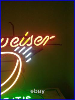 Vintage BUDWEISER Neon Sign Because It's Football Red/Green/White Display Lamp Vintage BUDWEISER Neon Sign Because It's Football Red/Green/White Display Lamp