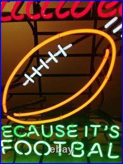Vintage BUDWEISER Neon Sign Because It's Football Red/Green/White Display Lamp Vintage BUDWEISER Neon Sign Because It's Football Red/Green/White Display Lamp