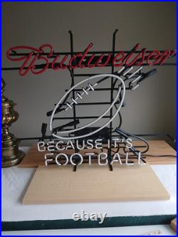 Vintage BUDWEISER Neon Sign Because It's Football Red/Green/White Display Lamp Vintage BUDWEISER Neon Sign Because It's Football Red/Green/White Display Lamp