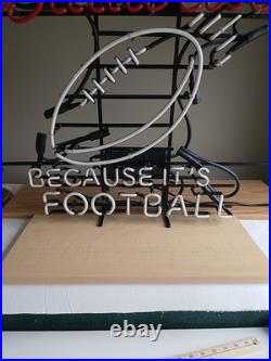 Vintage BUDWEISER Neon Sign Because It's Football Red/Green/White Display Lamp Vintage BUDWEISER Neon Sign Because It's Football Red/Green/White Display Lamp