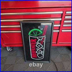 Vintage Beefeater Gin Light Up Faux Neon Cocktail Bar Sign Glass Graphic