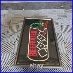 Vintage Beefeater Gin Light Up Faux Neon Cocktail Bar Sign Glass Graphic