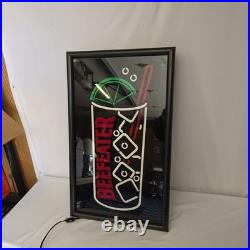 Vintage Beefeater Gin Light Up Faux Neon Cocktail Bar Sign Glass Graphic
