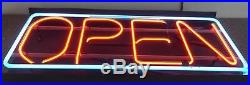 Vintage Big Neon OPEN Sign. 33x19x4 Collectible. Made In USA