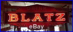 Vintage Blatz Beer Enameled Neon Advertising Sign Shipping Available