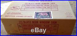 Vintage Blatz Beer Neon Sign Light Up Window Display Type New In Box