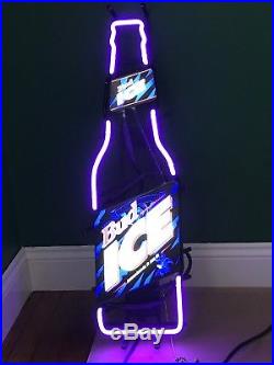 Vintage Bud Ice Neon Sign Budweiser Beer Bottle Sign Man Cave