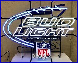 Vintage Bud Light Beer Brewery Authentic Official Beer Sponsor NFL Neon Sign