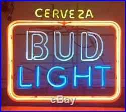 Vintage Bud Light Cerveza Everbrite Neon Beer Sign