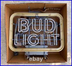 Vintage Bud Light Neon 20 Sign. New Old Stock (NOS). With Original Everbrite box