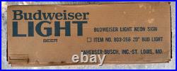Vintage Bud Light Neon 20 Sign. New Old Stock (NOS). With Original Everbrite box