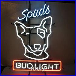 Vintage Bud Light Spuds Mackenzie Neon Lit Bar Sign 1980's Authentic Original