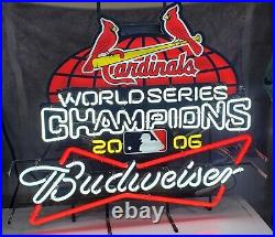 Vintage Budweiser 2006 Cardinals World Series Neon Sign