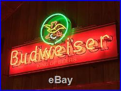 Vintage Budweiser American eagle 4 color neon sign, 48 by 24