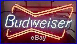 Vintage Budweiser Beer Bow Tie Light Up Neon Sign Made in the USA Game Room
