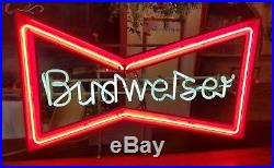Vintage Budweiser Beer Bowtie Neon Bar Sign Anheuser Busch Franceformer