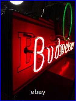 Vintage Budweiser Beer NEON light up sign eagle 30 bar busch rare