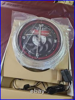 Vintage Budweiser Beer Neon sign wall clock battery clock electric cord for neon