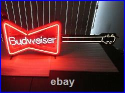 Vintage Budweiser Beer SIGN Bow-Tie Guitar Neon RARE LOCAL PICKUP Please READ
